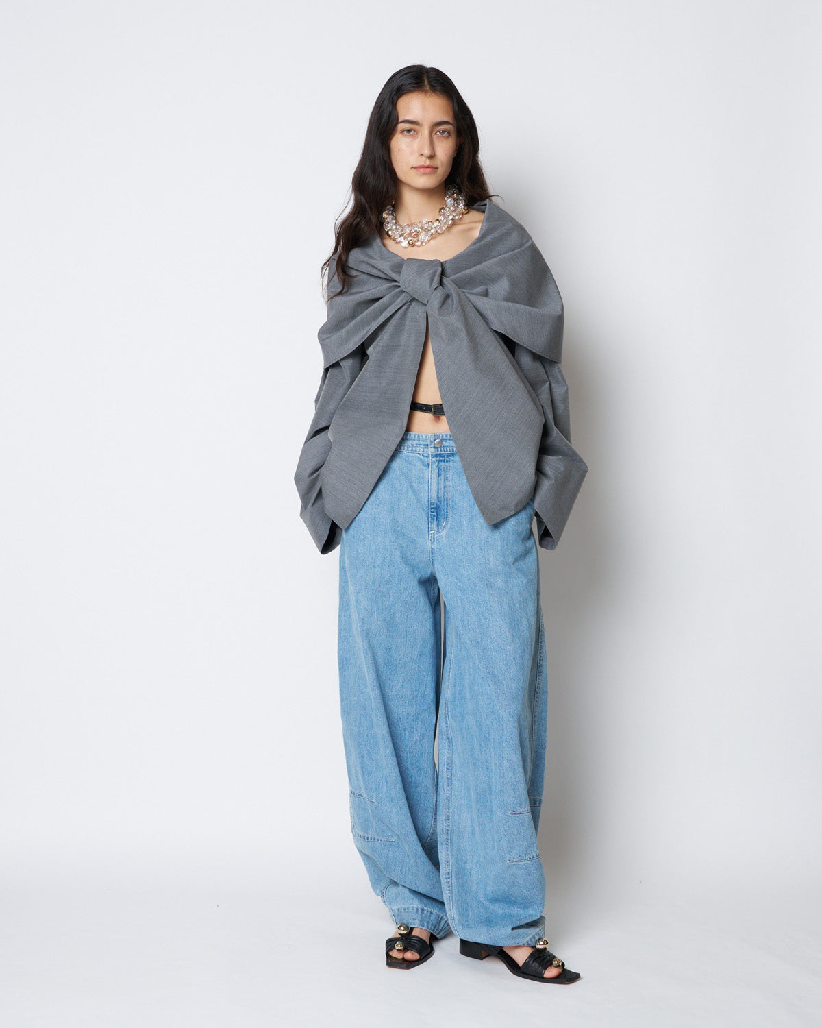 【PRE ORDER】PERLA - FRONT TWIST BELTED SILK JACKET
