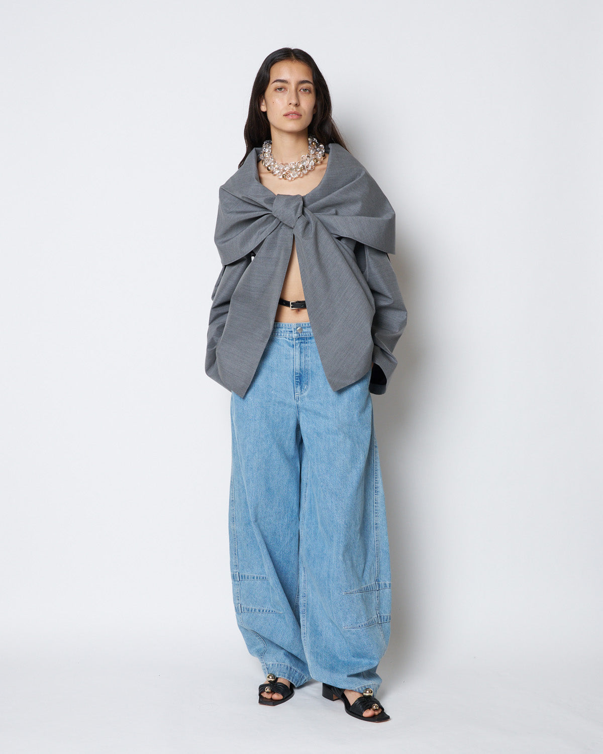 【PRE ORDER】PERLA - FRONT TWIST BELTED SILK JACKET