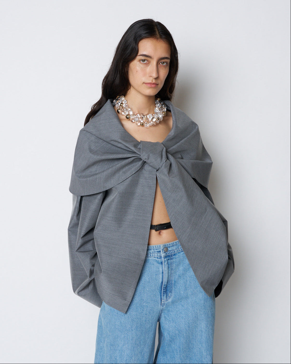【PRE ORDER】PERLA - FRONT TWIST BELTED SILK JACKET