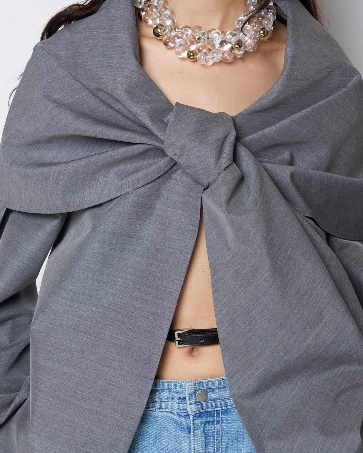 【PRE ORDER】PERLA - FRONT TWIST BELTED SILK JACKET