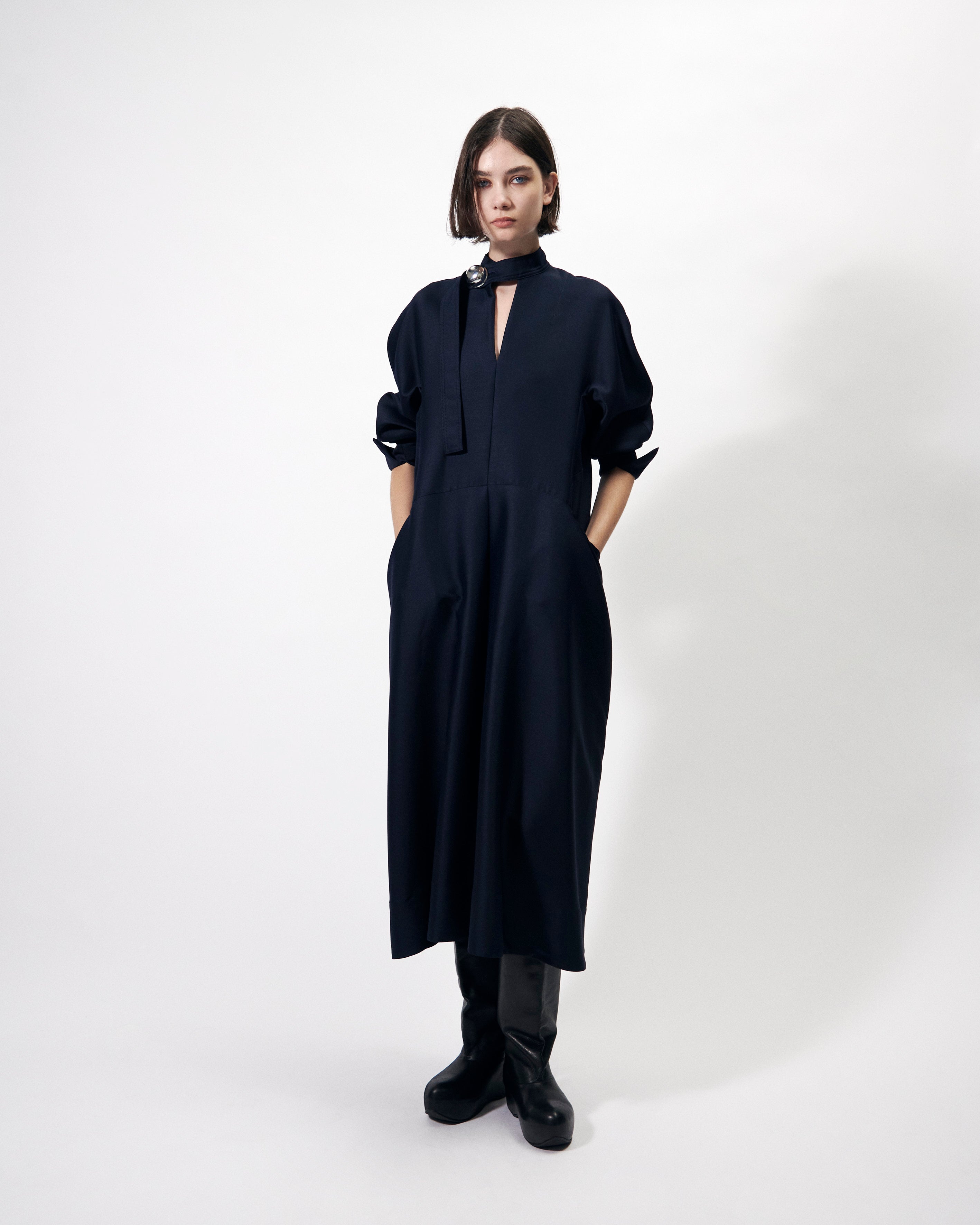 ELIANA - ROUND SHAPED SILK WOOL VOLUME DRESS