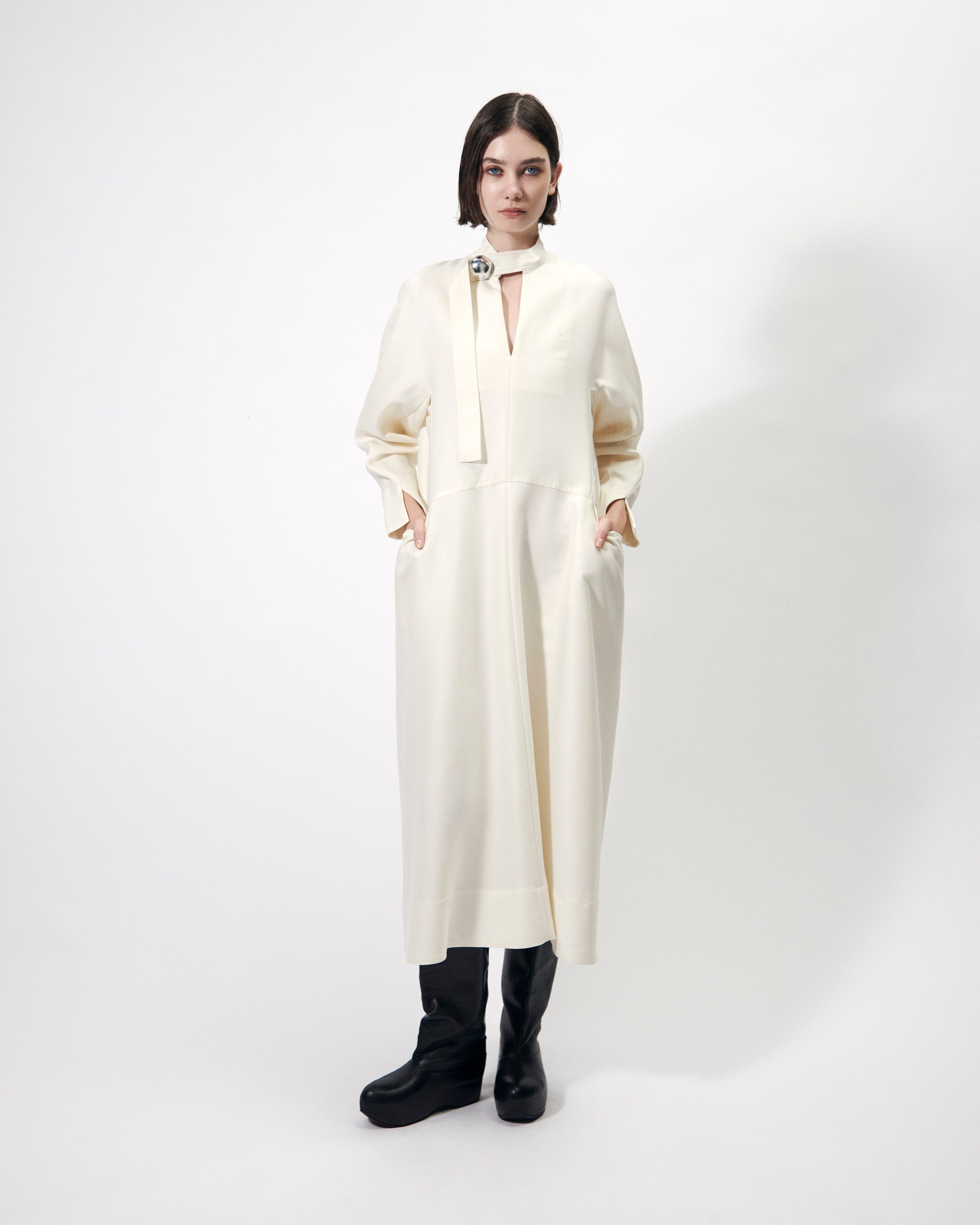 ELIANA - ROUND SHAPED SILK WOOL VOLUME DRESS