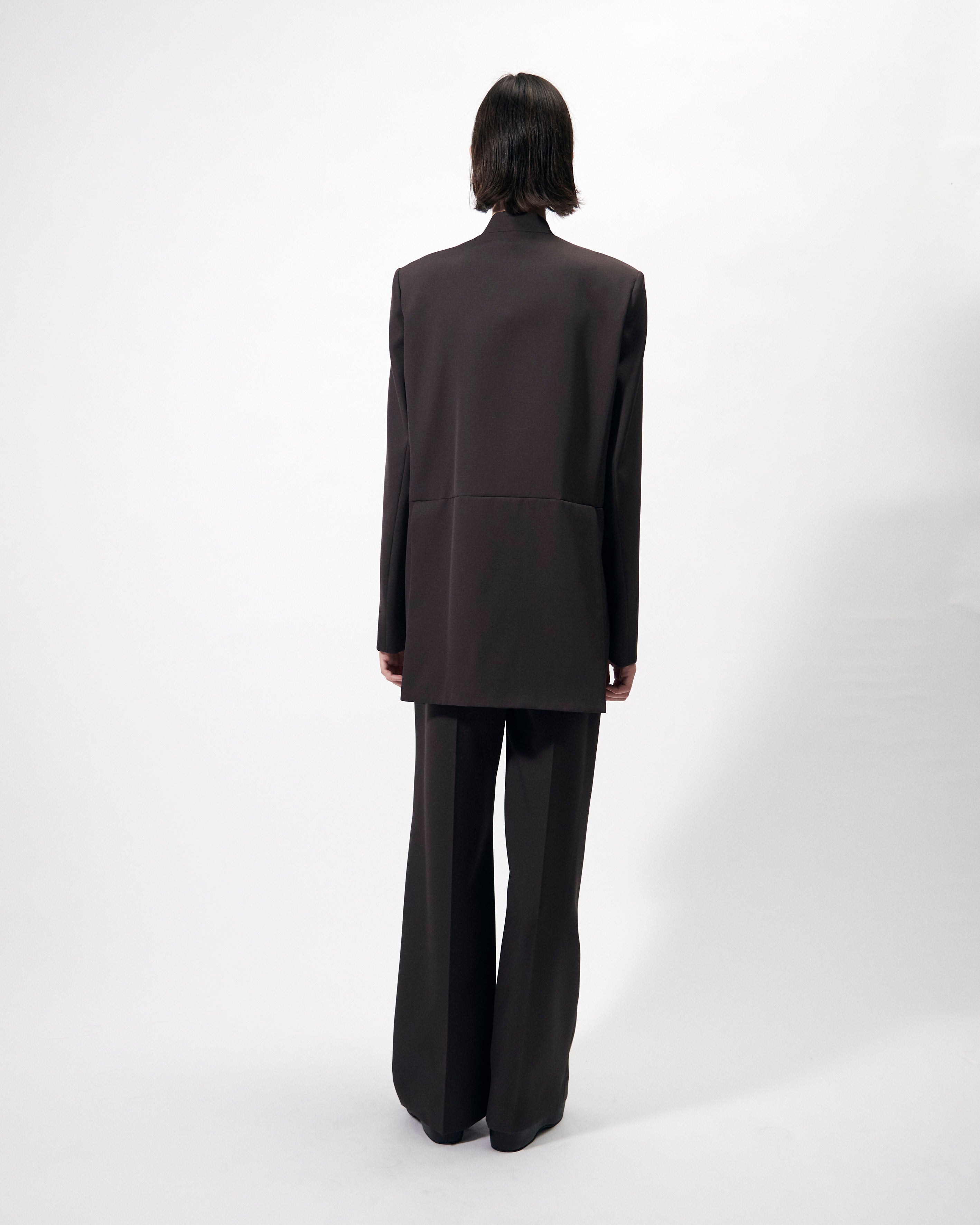 HARU - COLLARLESS WOOL TAILORED BLAZER