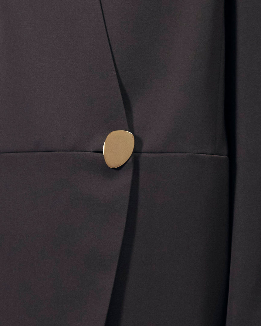 HARU - COLLARLESS WOOL TAILORED BLAZER