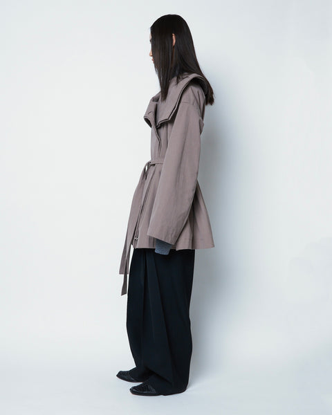 【PRE ORDER】OLETTE - DOUBLE LAYERED COTTON SHORT TRENCH COAT