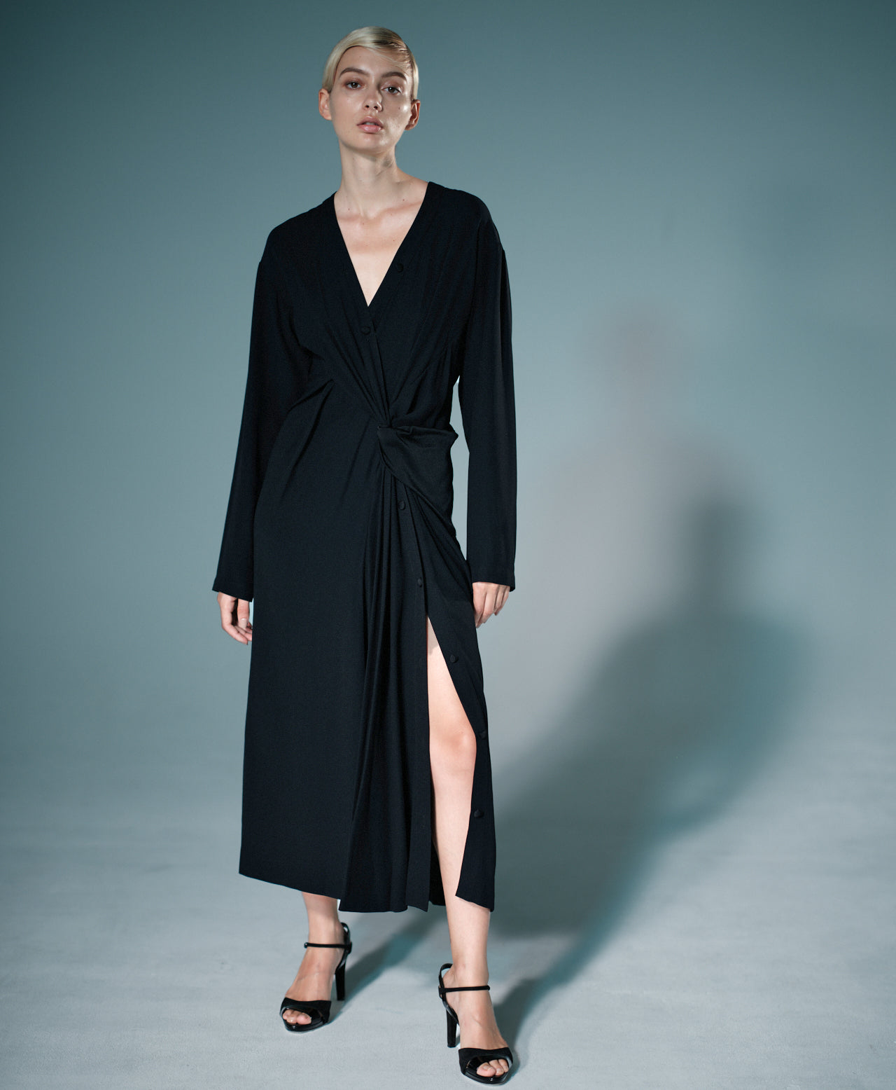 FATHIA - TWISTED WEIST LONG SLEEVE DRESS