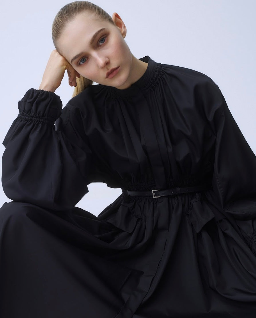 【COMING SOON】ORFEO - BELTED GATHERED SILK DRESS