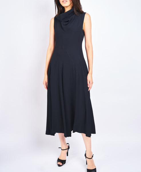 AILEEN - VISCOSE ACETATE OFF SHOULDER DRESS