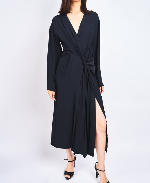 FATHIA - TWISTED WEIST LONG SLEEVE DRESS