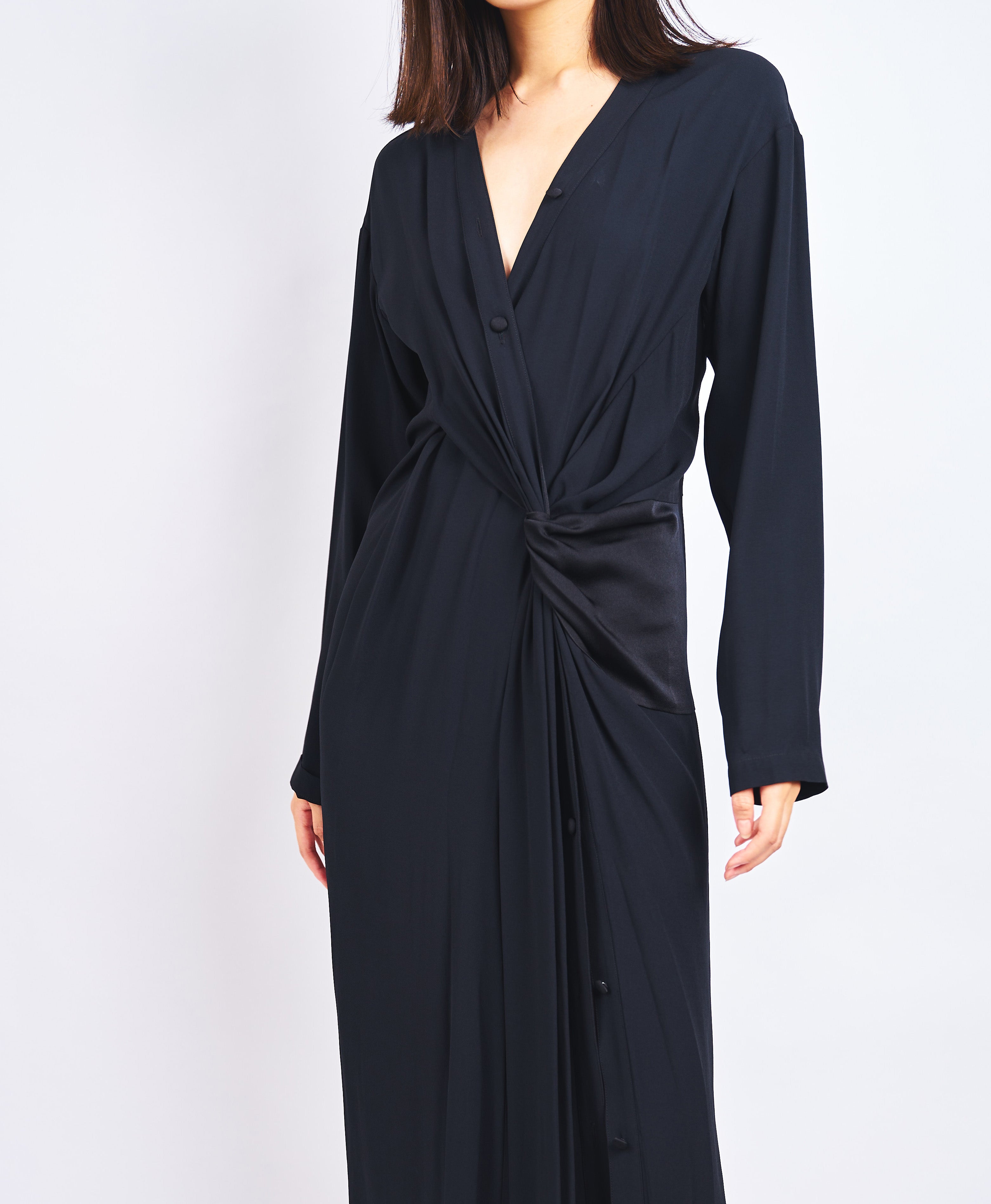 FATHIA - TWISTED WEIST LONG SLEEVE DRESS