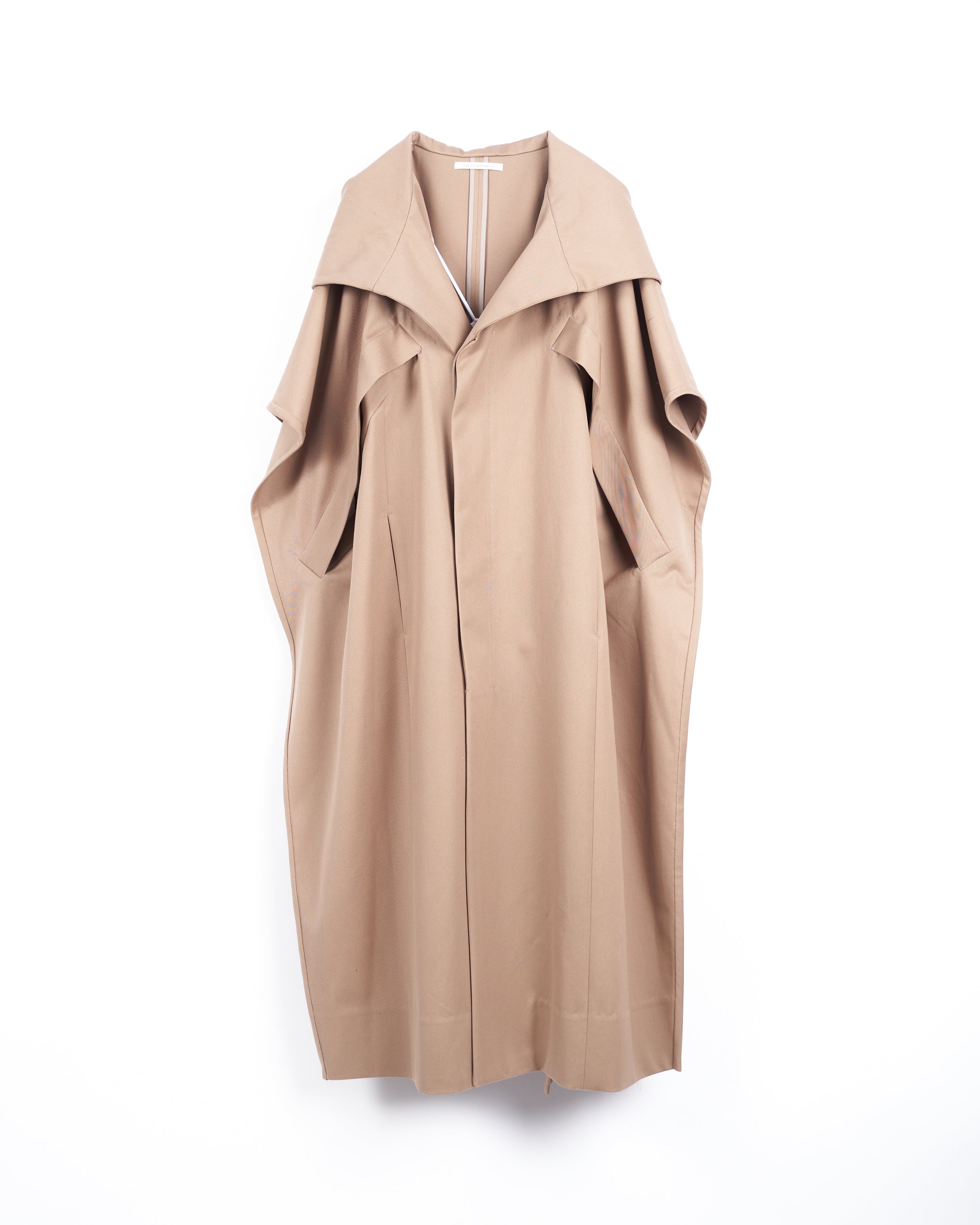 ILESA - SMOOTH COTTON HOODED CAPE COAT