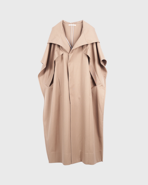 ILESA - SMOOTH COTTON HOODED CAPE COAT