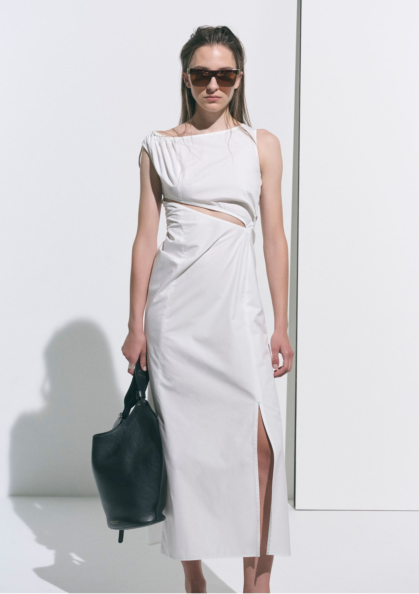 【PRE ORDER】PENELOPE - ASYMMETRIC CUT-OUT COTTON DRESS