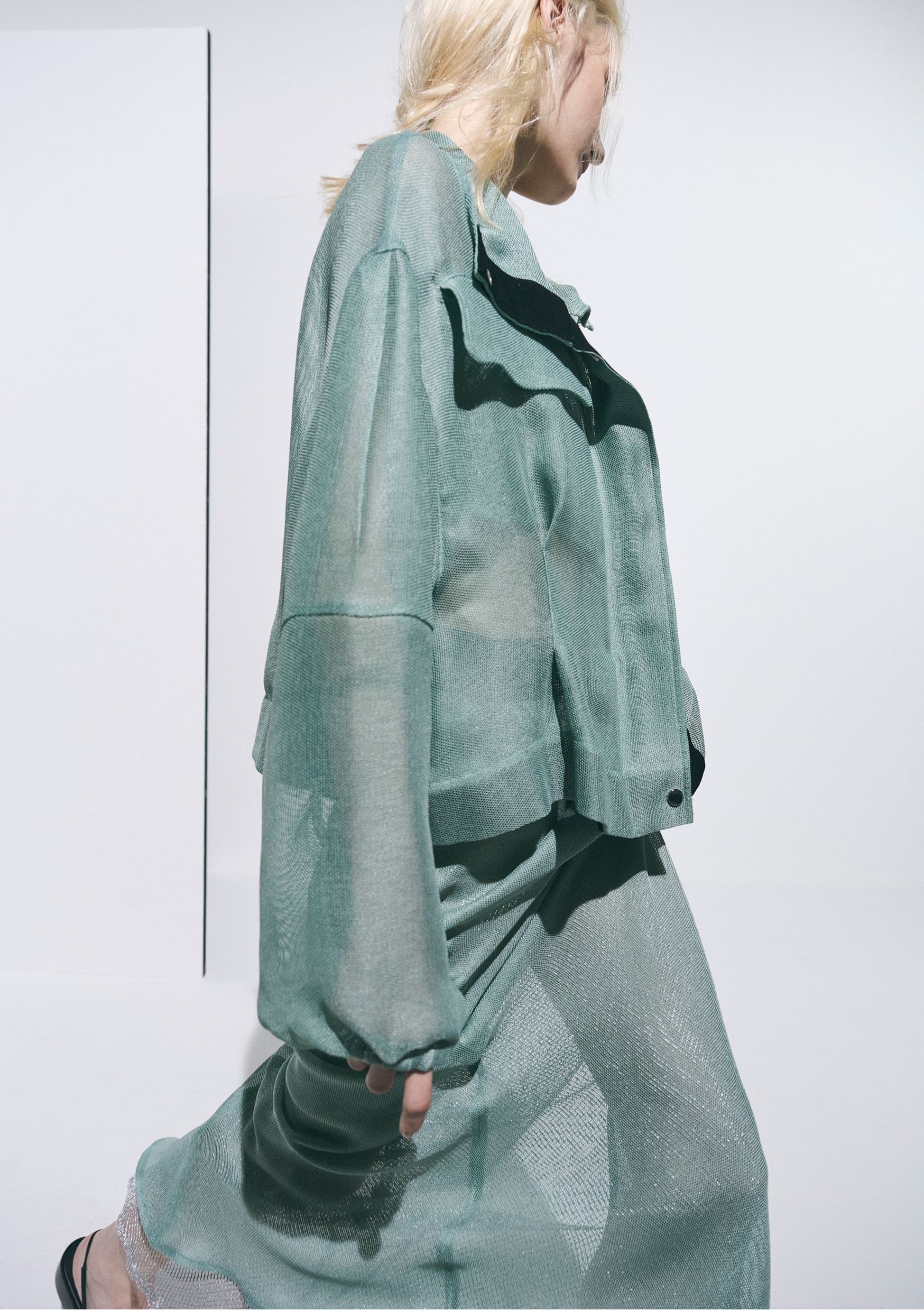 【PRE ORDER】PAMELA - STAND COLLAR MESH JACKET