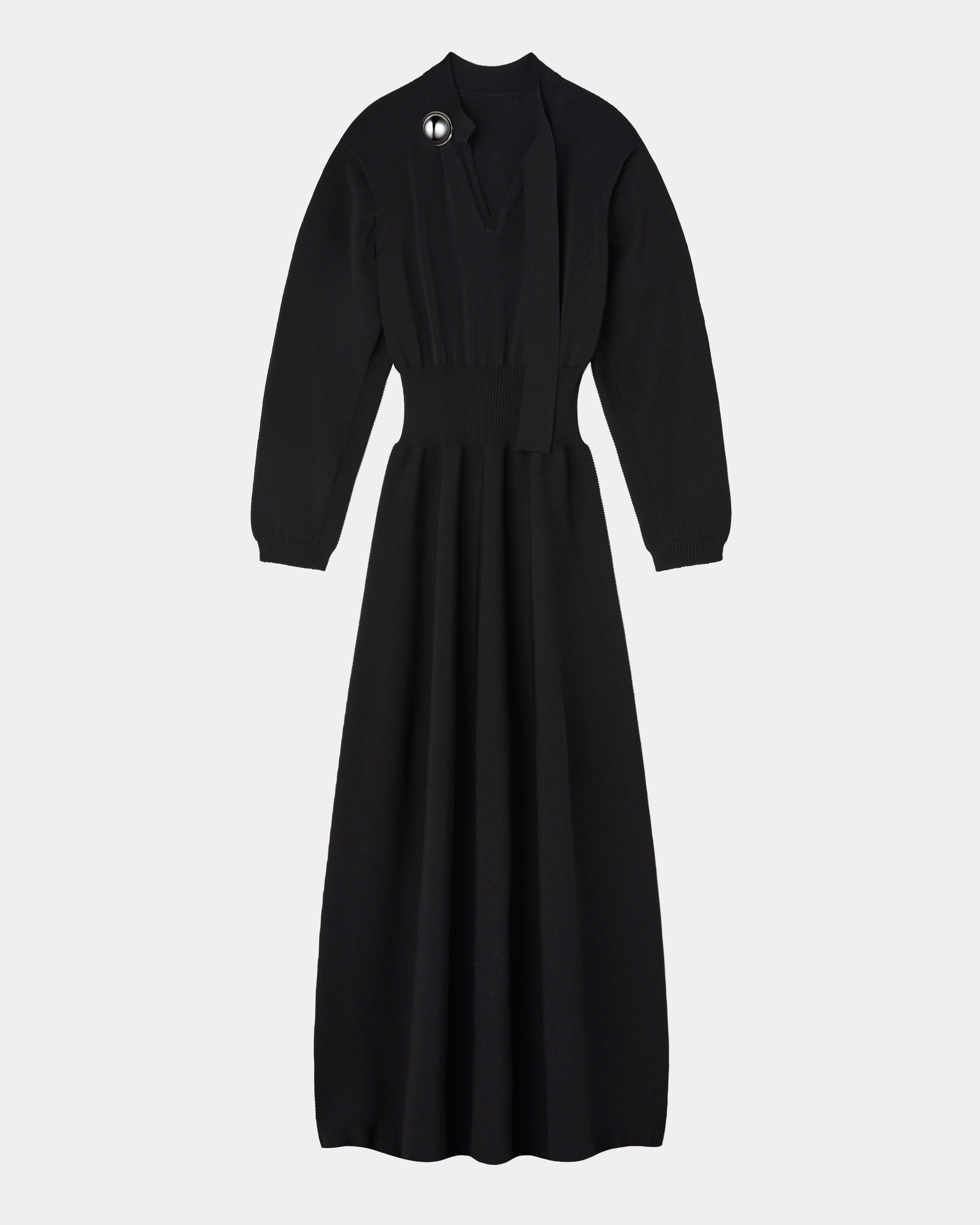 ANNA - LONG SLEEVE KNIT DRESS WITH BUTTON