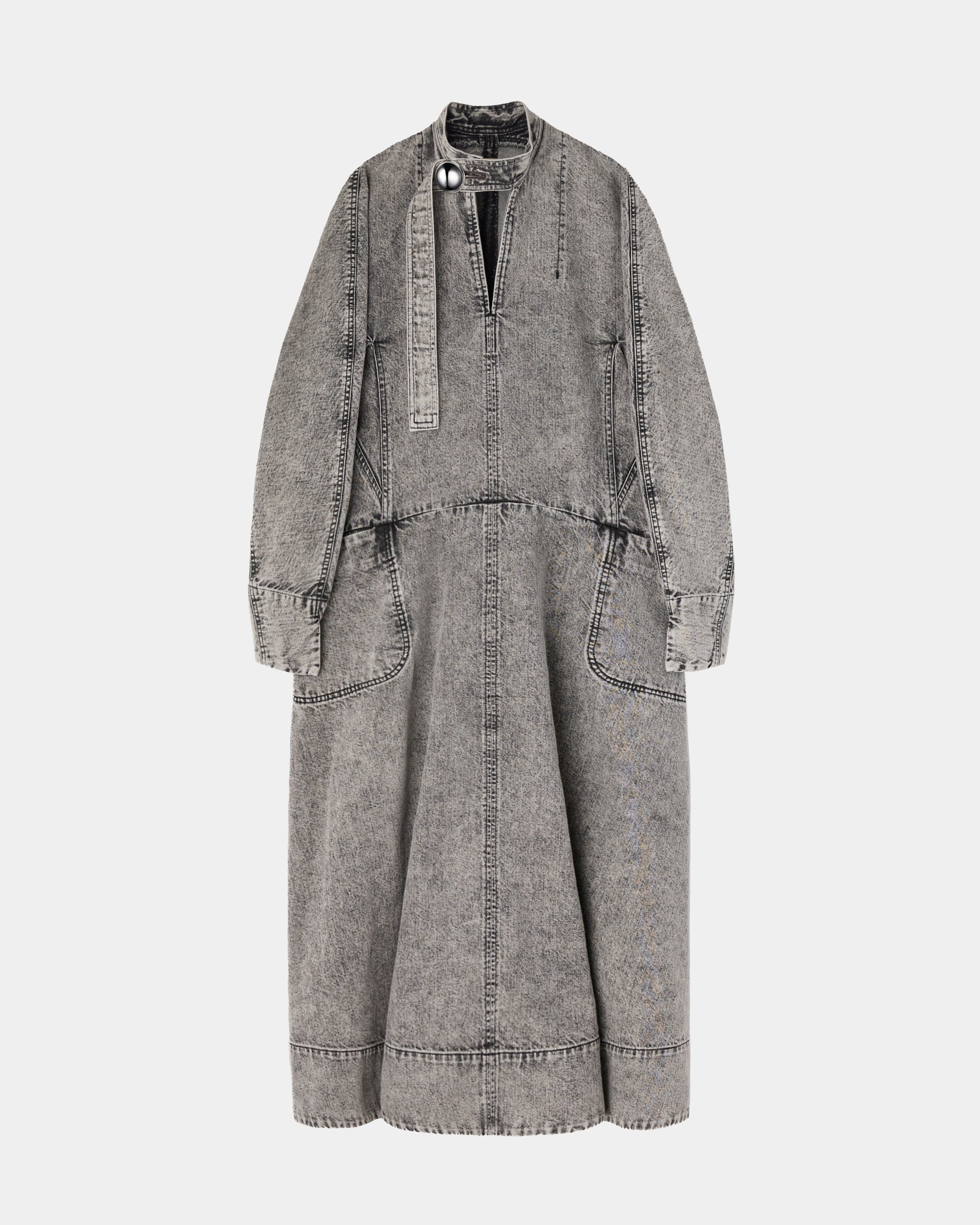 ELIANA - ROUND SHAPED VOLUME DENIM DRESS