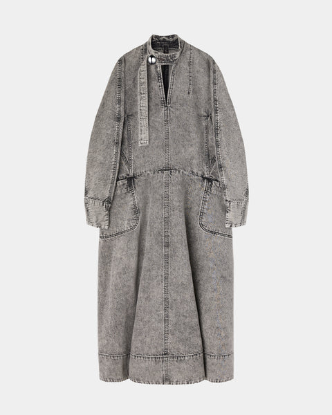 ELIANA - ROUND SHAPED VOLUME DENIM DRESS