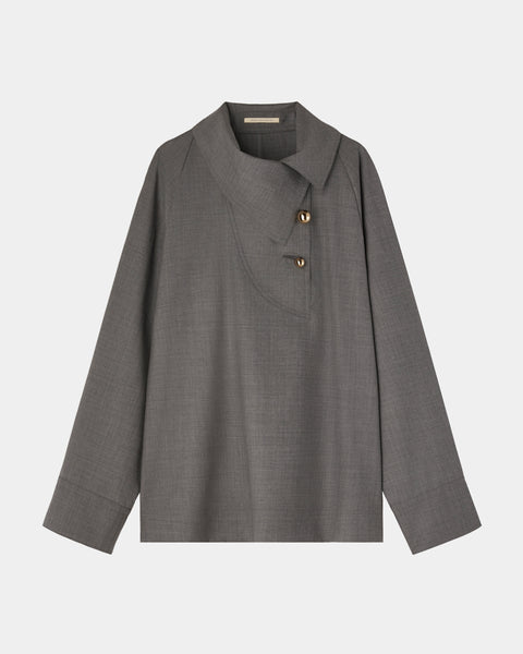OVELIA - 2WAY WOOL BLOUSE WITH BUTTONS(SOLD OUT)