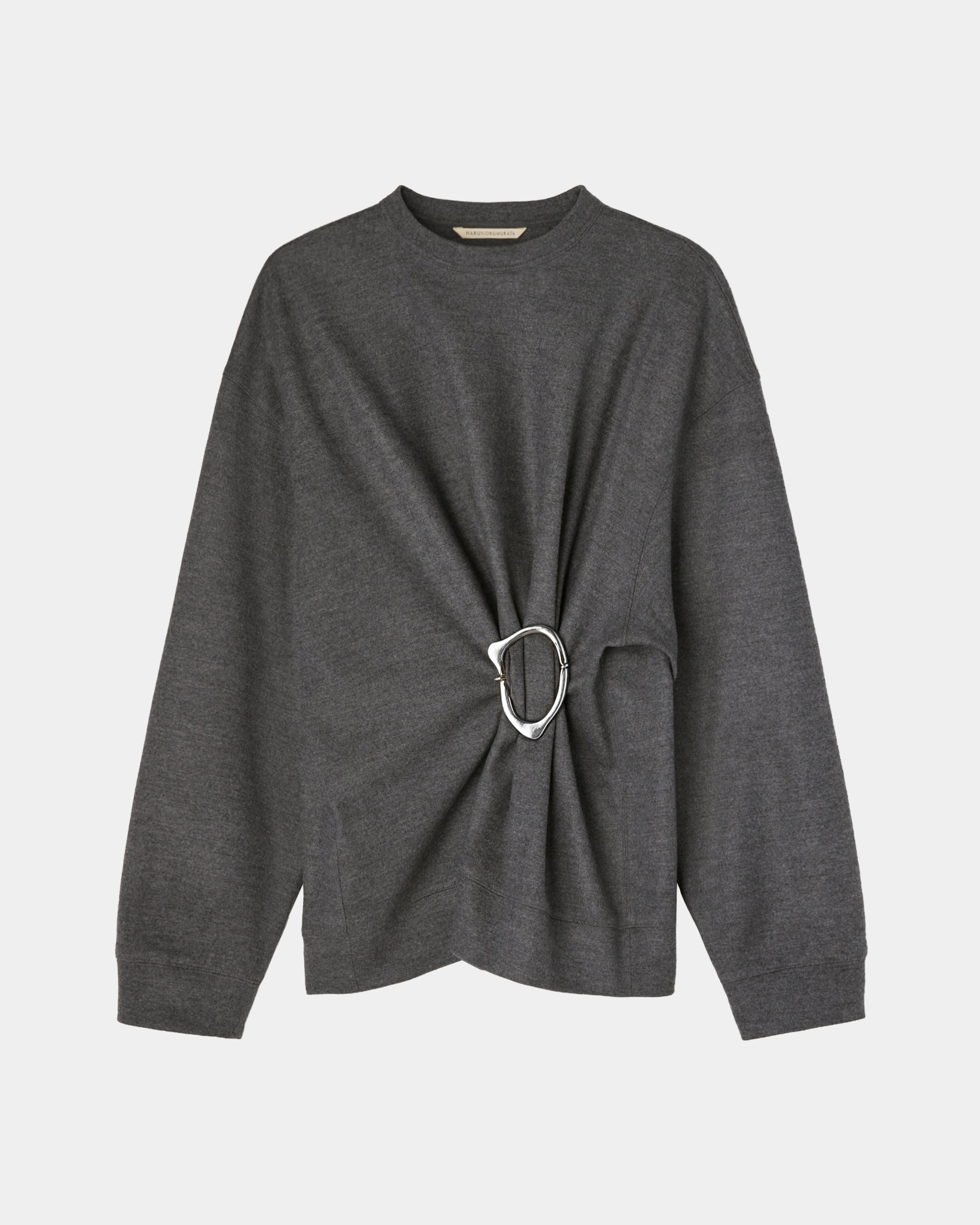 OATH - VIRGIN WOOL GATHERED SWEATER WITH BUCKLE