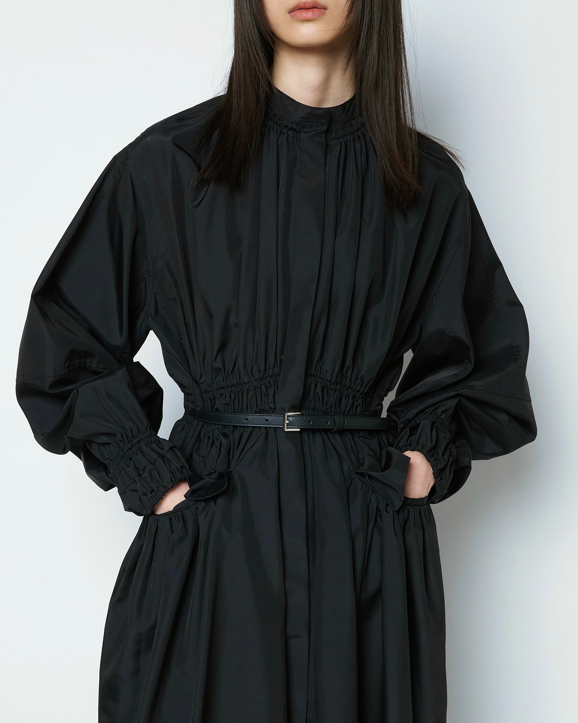 【COMING SOON】ORFEO - BELTED GATHERED SILK DRESS