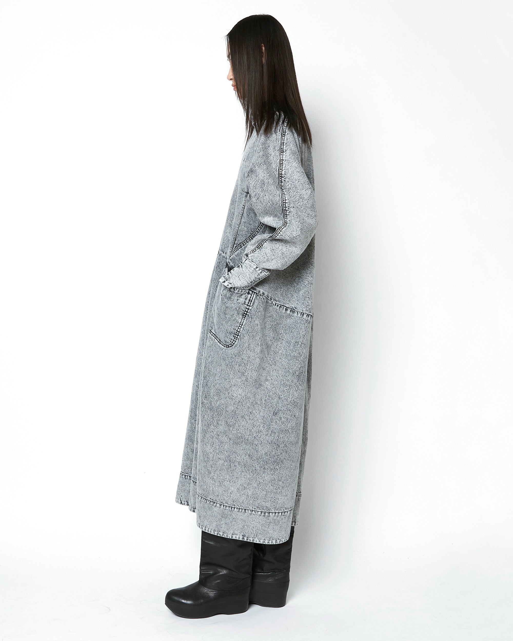 ELIANA - ROUND SHAPED VOLUME DENIM DRESS
