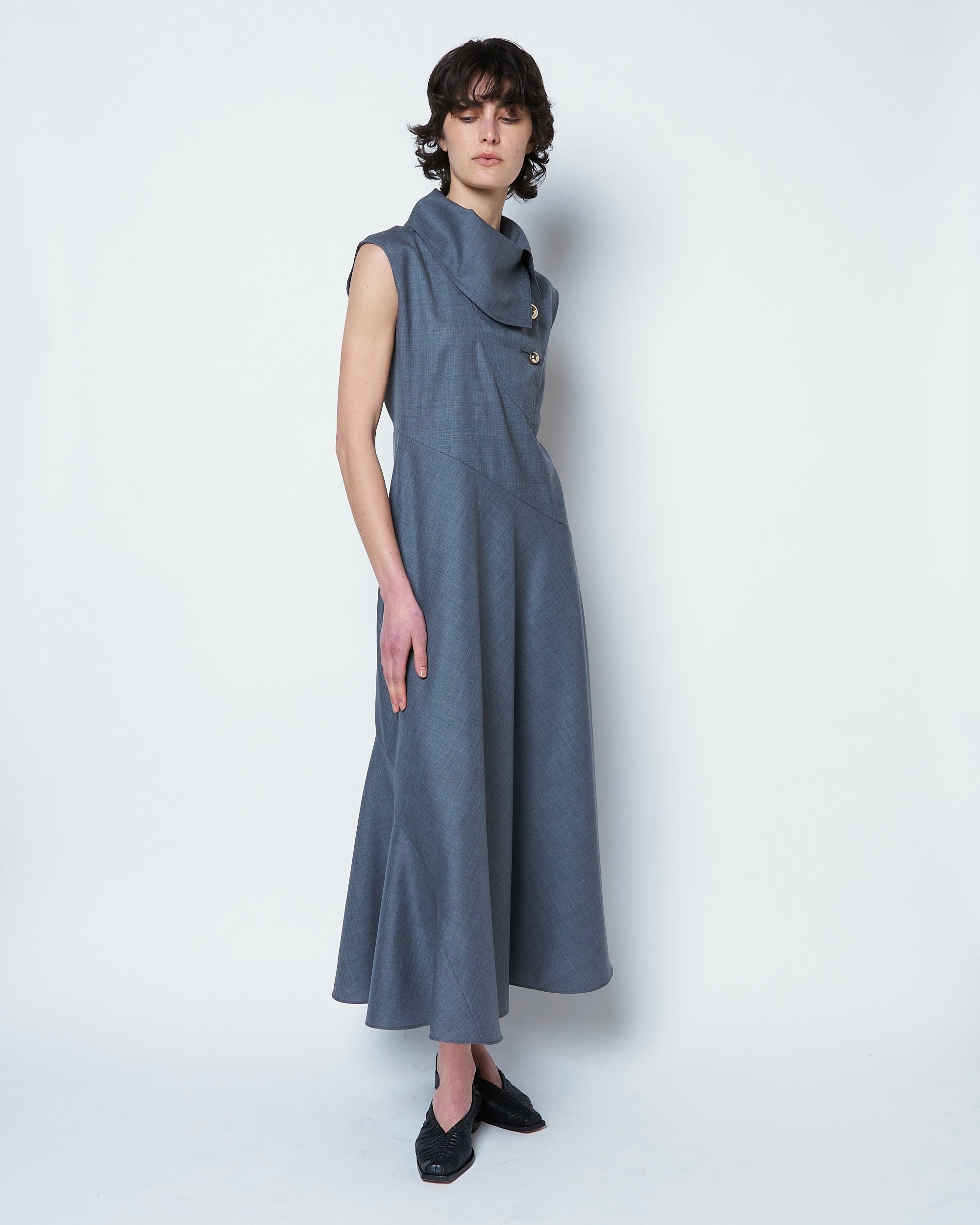 【COMING SOON】OTHILIA - WOOL DRESS WITH BUTTONS