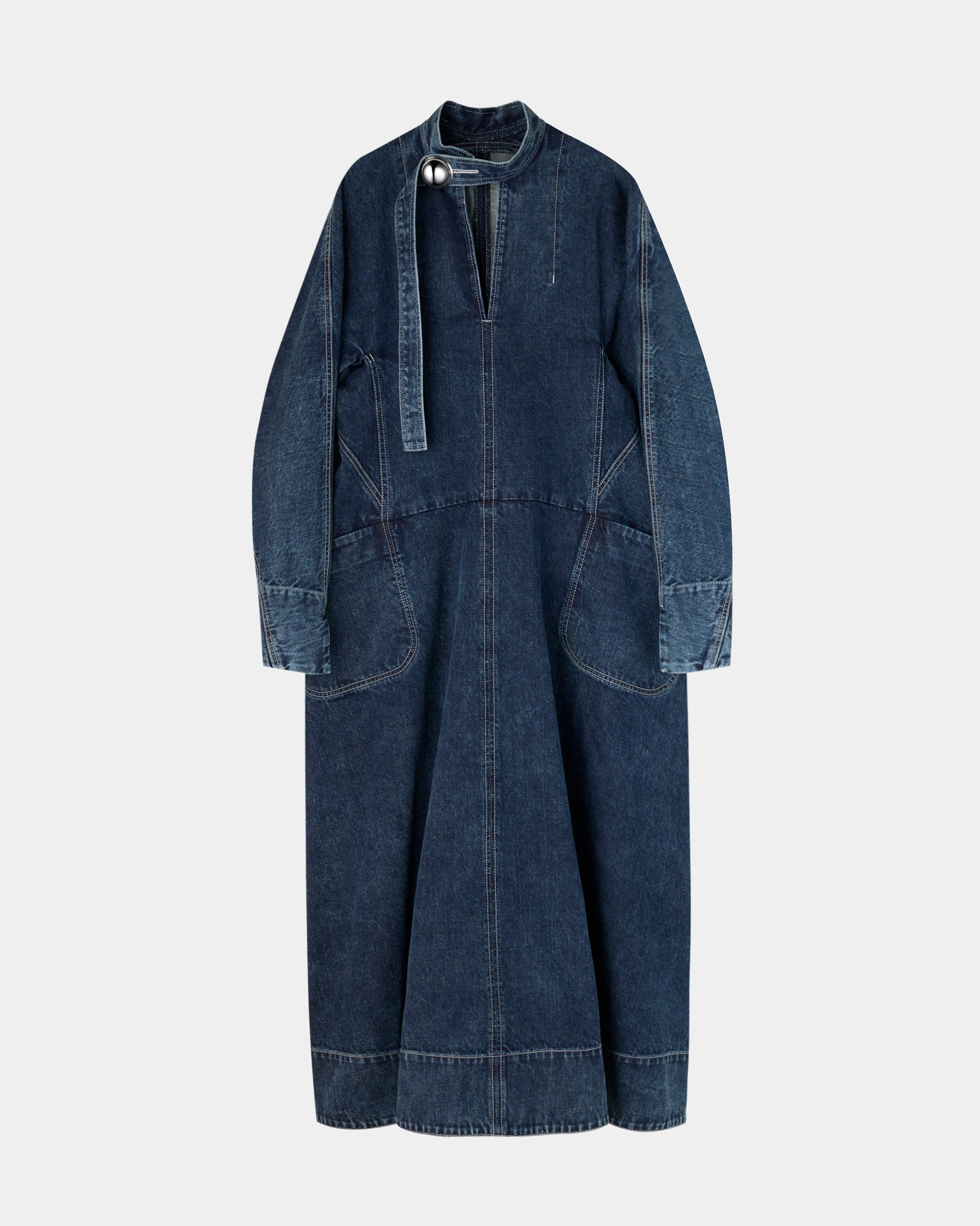 ELIANA - ROUND SHAPED VOLUME DENIM DRESS