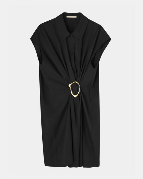 NOA - WOOL GATHERED TOP WITH BUCKLE