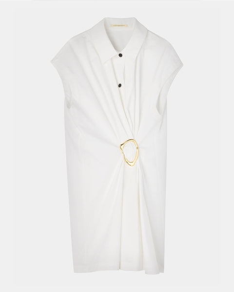 NOA - COTTON GATHERED TOP WITH BUCKLE