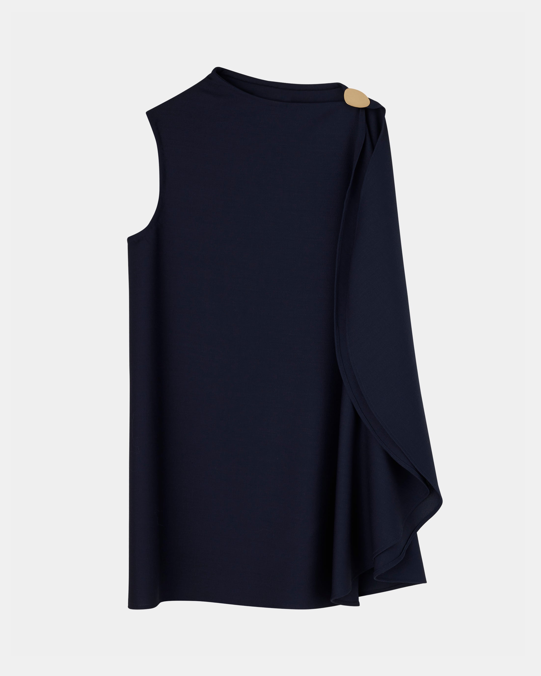【PRE ORDER】LEVI - WOOL ASYMMETRY DRAPED BLOUSE