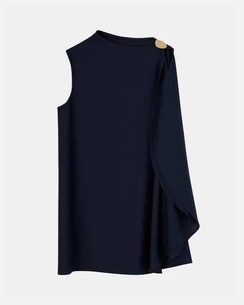 【PRE ORDER】LEVI - WOOL ASYMMETRY DRAPED BLOUSE