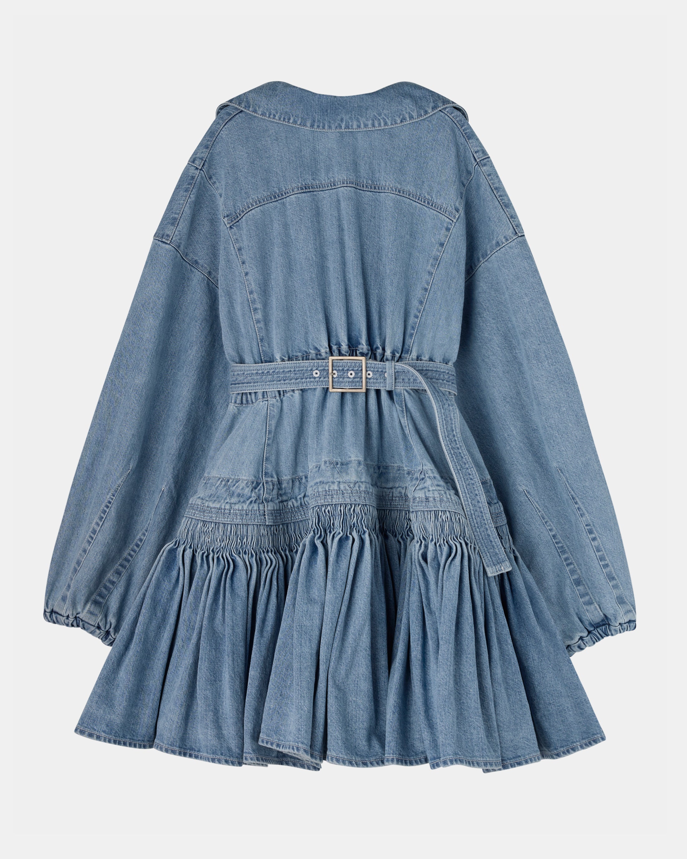 【PRE ORDER】NALITA - SMOCK EMBROIDERY DENIM DRESS
