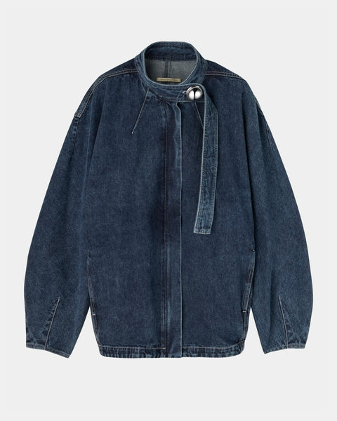 【PRE ORDER】IVANA - ROUND SHAPED ZIP UP DENIM BLOUSON