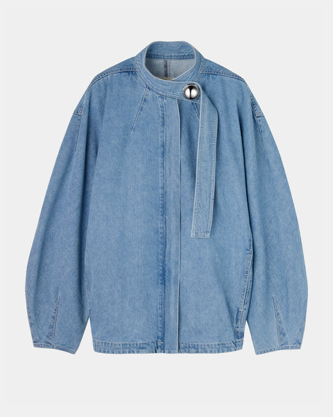 【PRE ORDER】IVANA - ROUND SHAPED ZIP UP DENIM BLOUSON