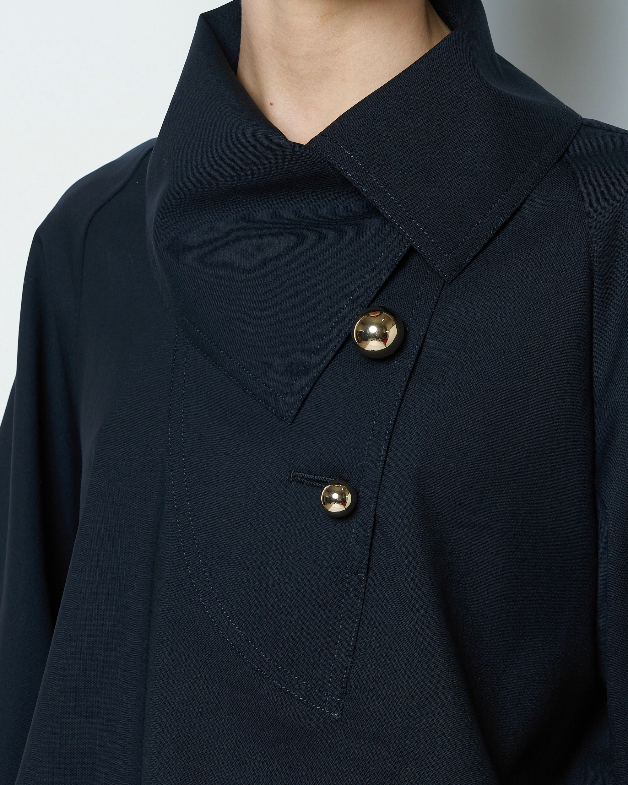 【COMING SOON】OVELIA - 2WAY WOOL BLOUSE WITH BUTTONS