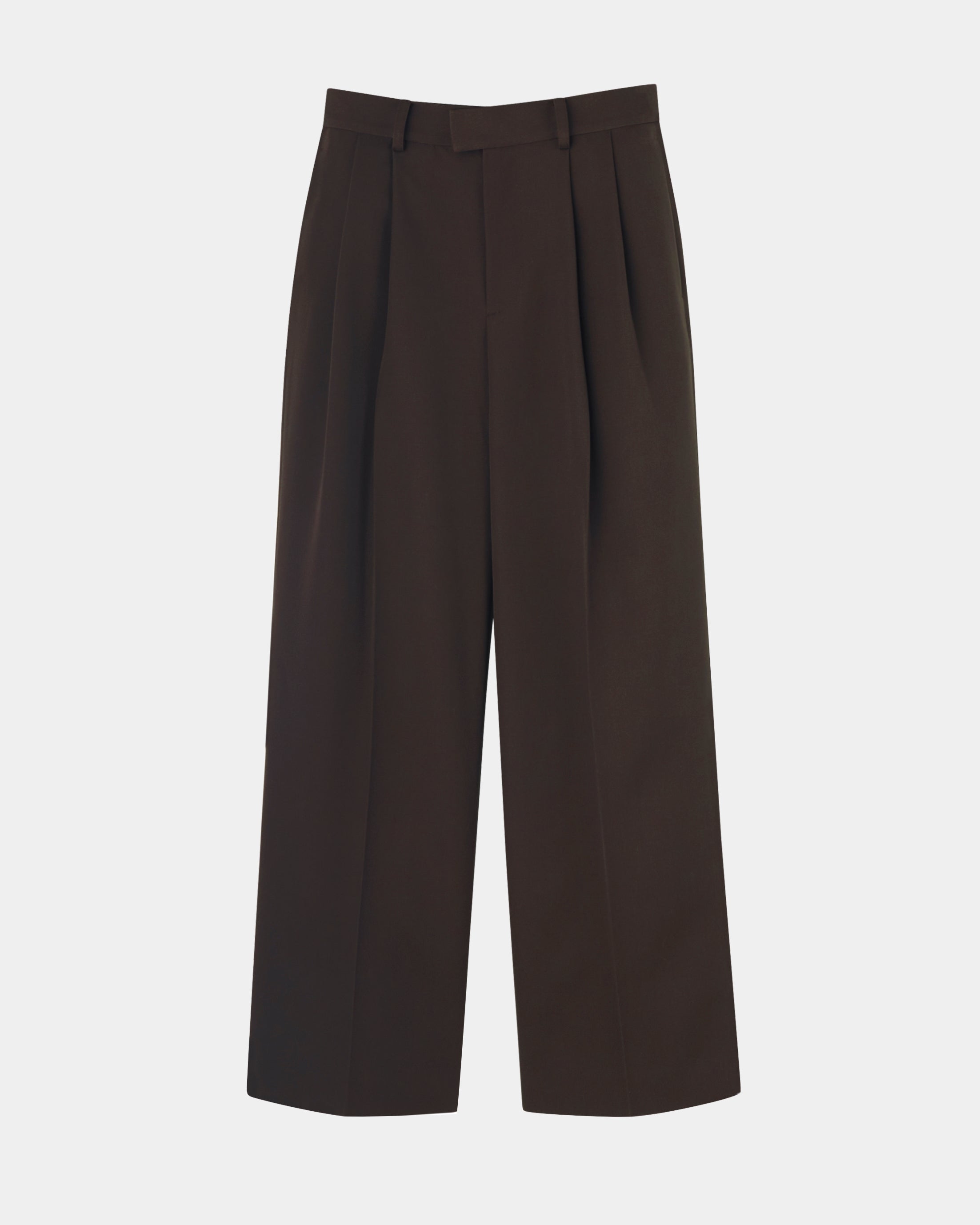 ISPARTA - WIDE SILHOUETTE WOOL TUCKED TROUSERS