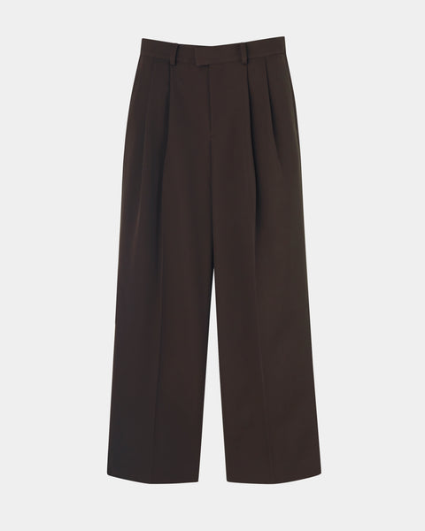 ISPARTA - WIDE SILHOUETTE WOOL TUCKED TROUSERS