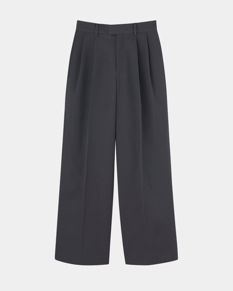 ISPARTA - WIDE SILHOUETTE WOOL TUCKED TROUSERS