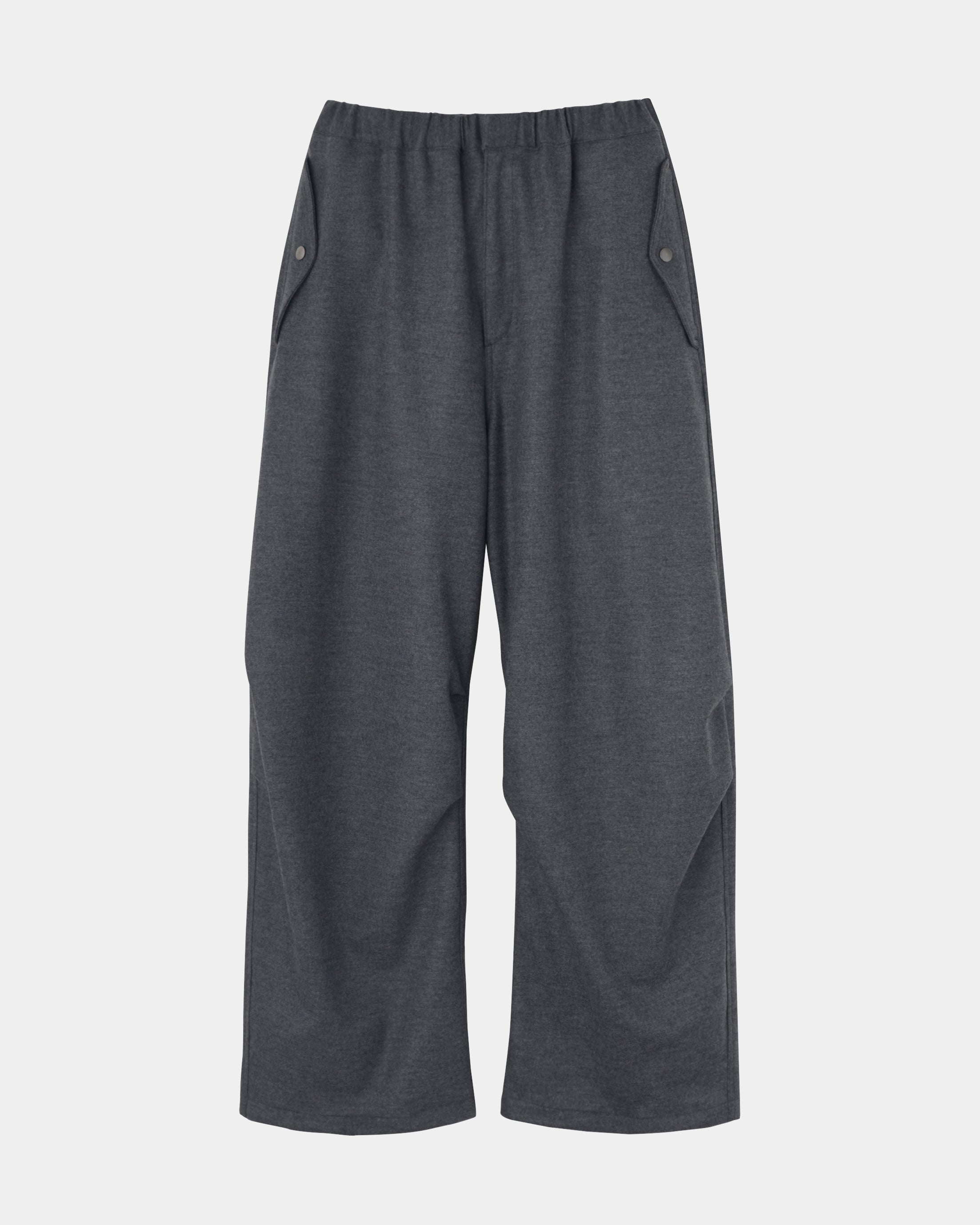 MONICA - WOOL TUCK WIDE PANTS