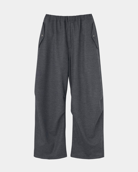 MONICA - WOOL TUCK WIDE PANTS