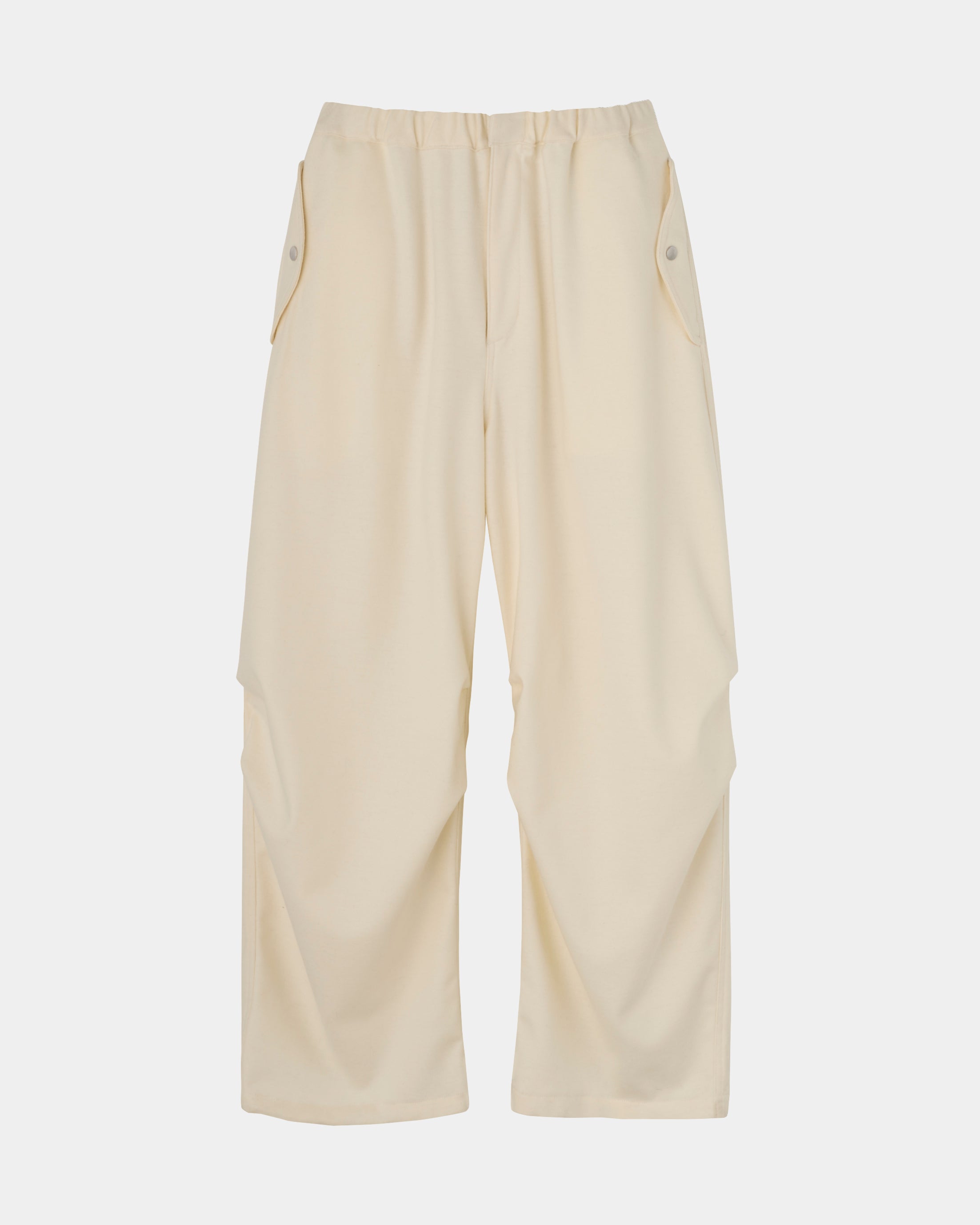 MONICA - WOOL TUCK WIDE PANTS