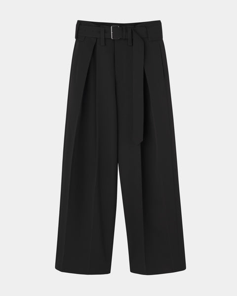ODETTE - WOOL BELTED WIDE PANTS（SOLD OUT)