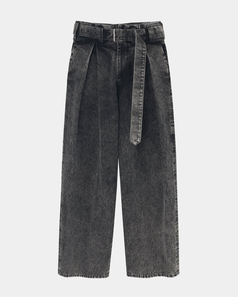 ODETTE - DENIM BELTED PANTS