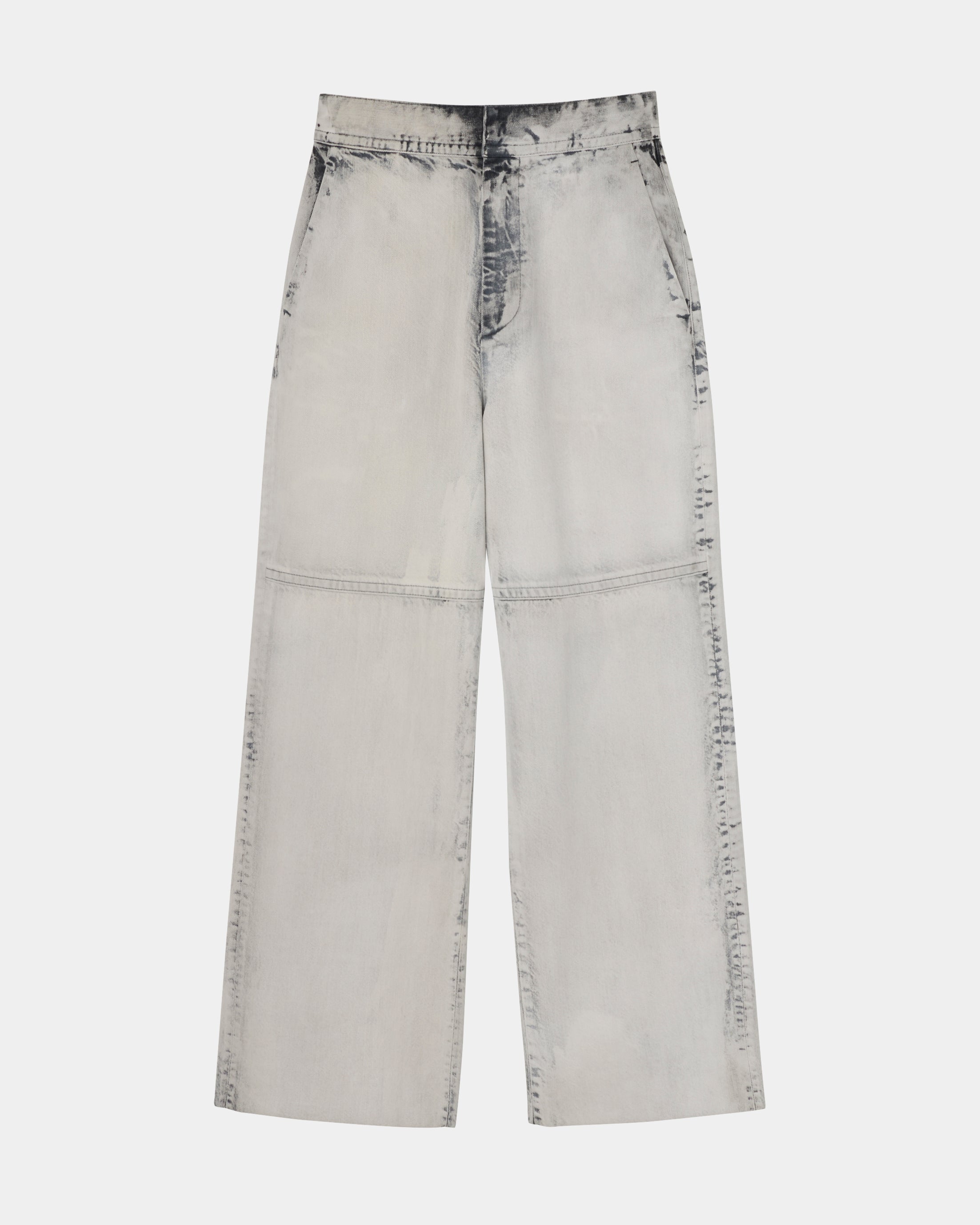 【COMING SOON】ORNELLA - BLEACHED DENIM STRAIGHT PANTS