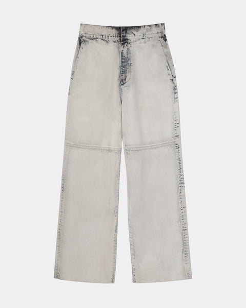 ORNELLA - BLEACHED DENIM STRAIGHT PANTS