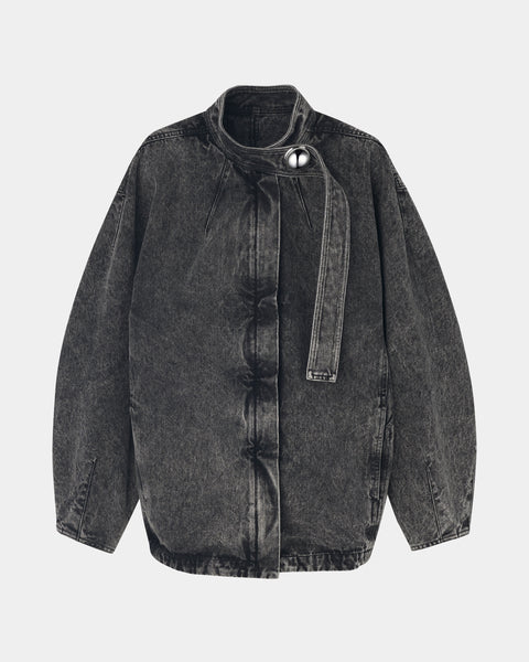 【PRE ORDER】IVANA - ZIP UP STONE WASH DENIM BLOUSON