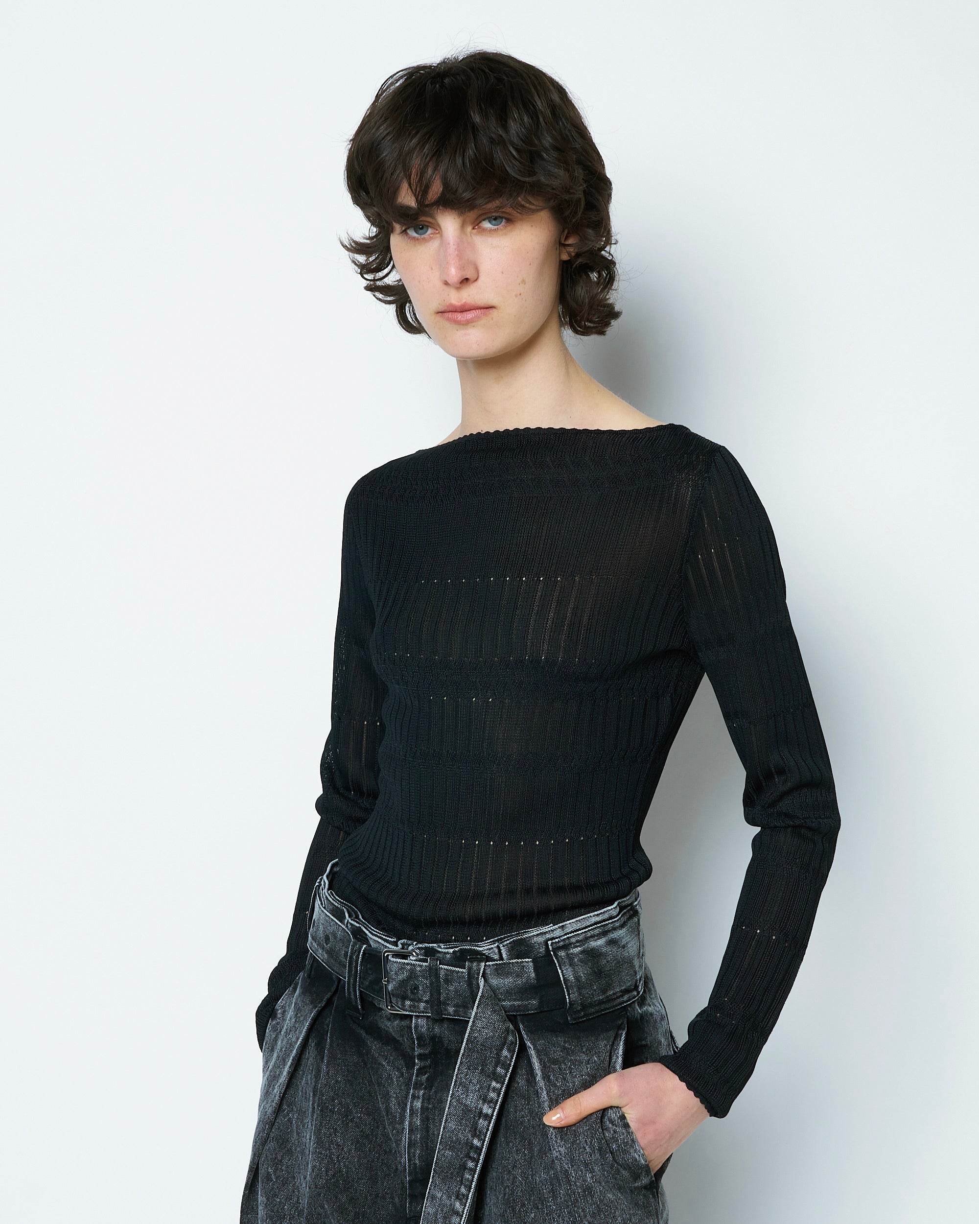 【COMING SOON】ODETTE - DENIM BELTED PANTS
