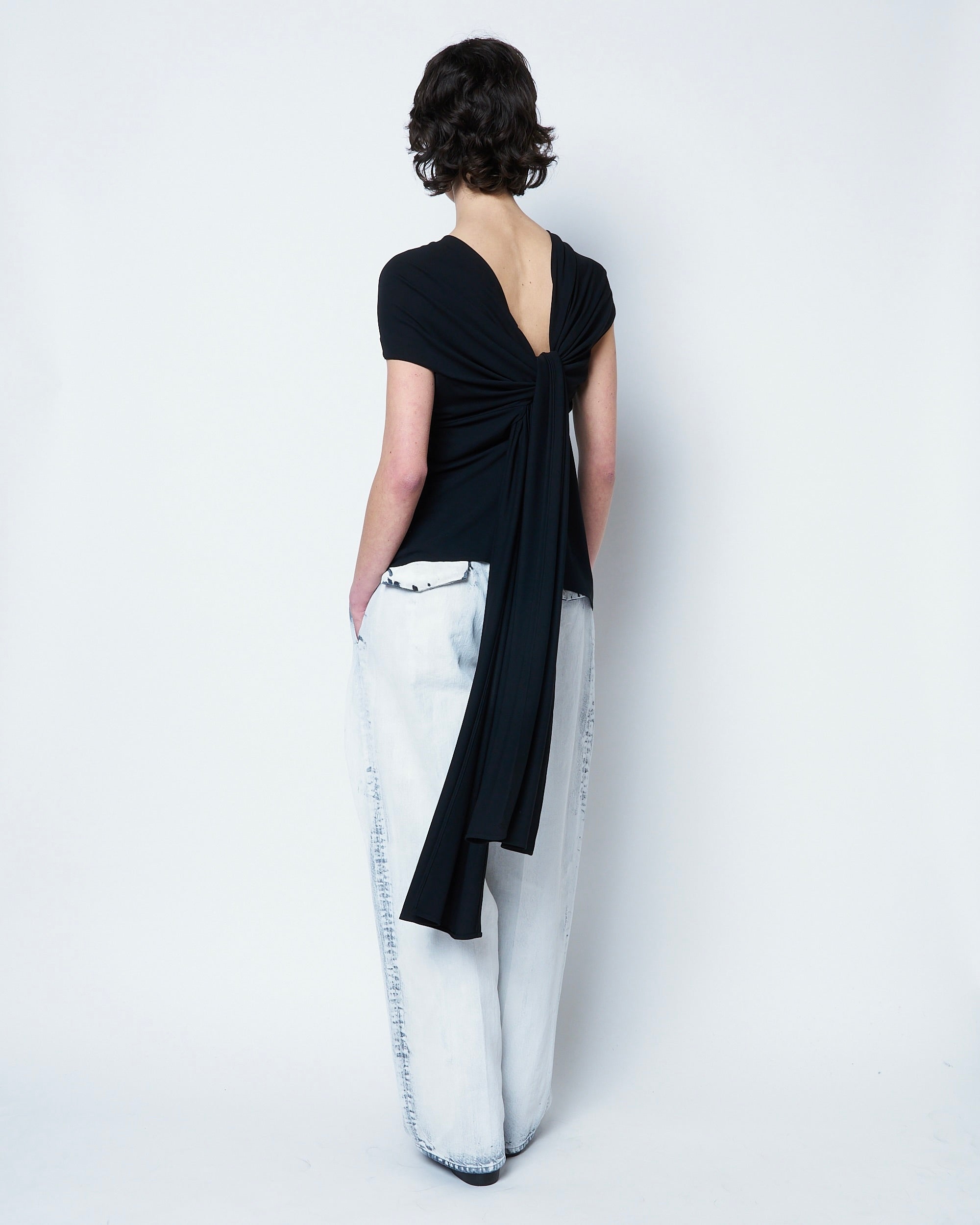 【COMING SOON】ODETTE - BLEACHED DENIM BELTED PANTS