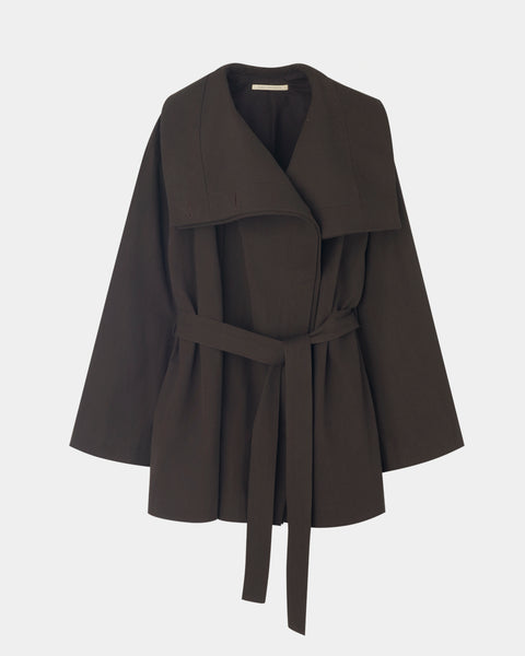 【PRE ORDER】OLETTE - DOUBLE LAYERED COTTON SHORT TRENCH COAT