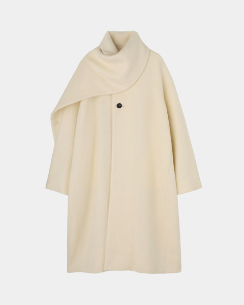 【PRE ORDER】OLIVIER - WOOL ALPACA SCARF DETAIL COAT